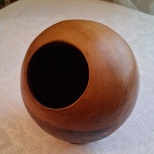 Vintage Mid Century Modern (MCM) wood sphere/orb nut bowl/candy dish